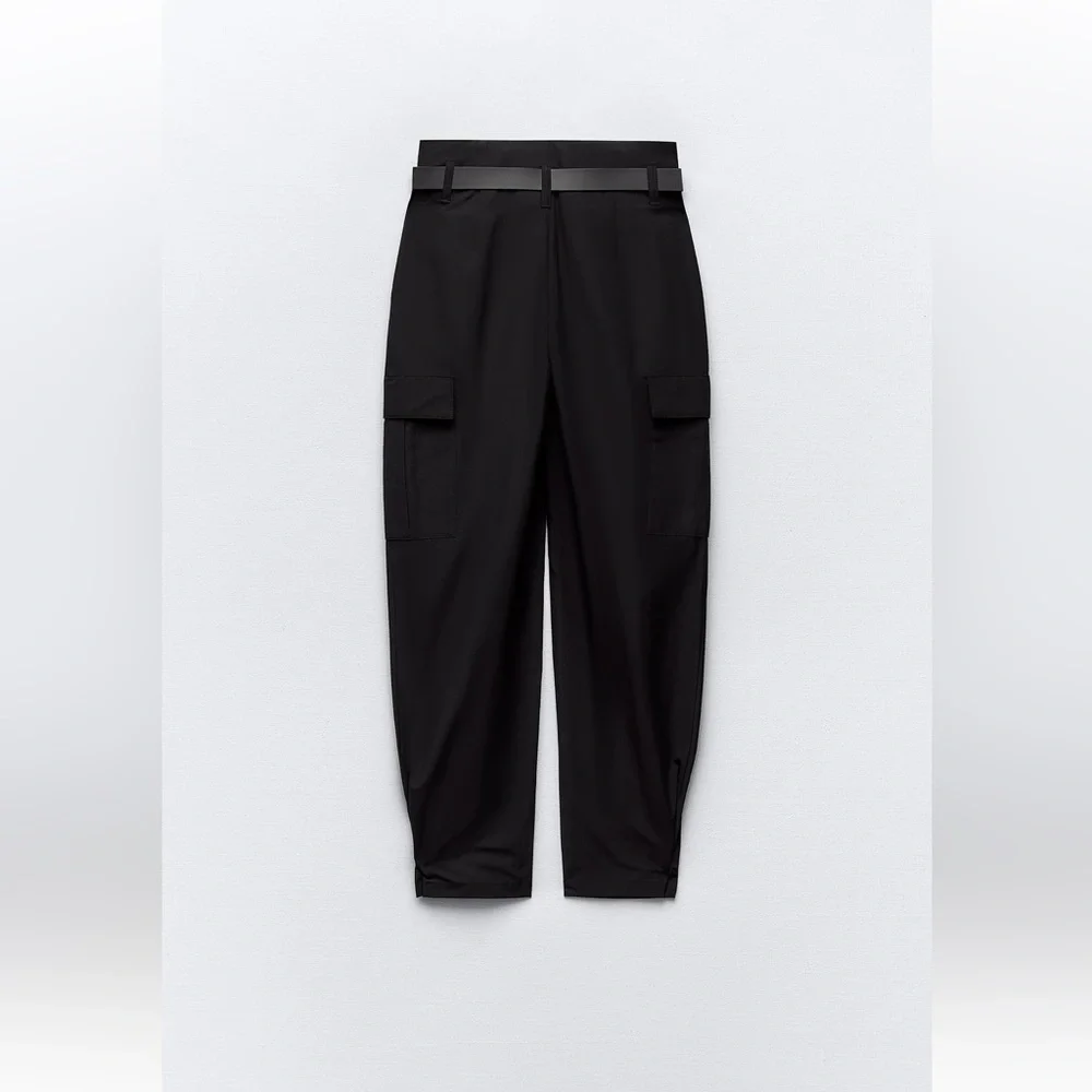 BELTED PAPERBAG PANTS - Picture 8 of 12